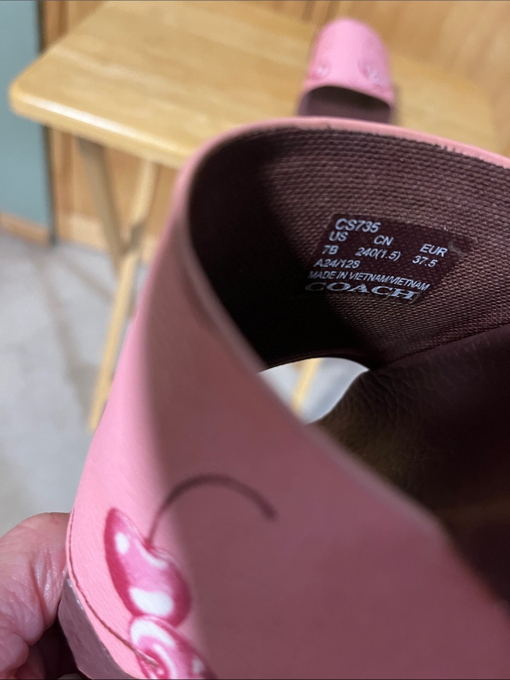 Pink Cherry Coach Sports Slide - Picture 3 of 6